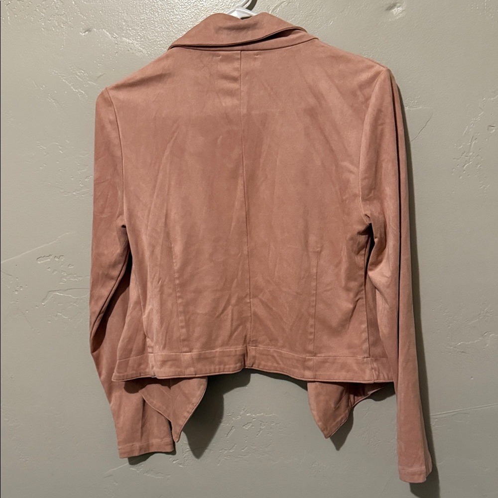 Romeo & Juliet Couture Pink Draped Suede Feel Blazer Medium - Picture 5 of 6